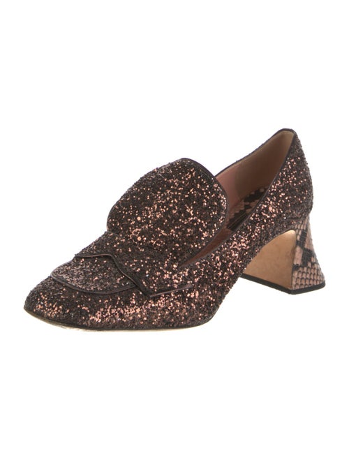 Rochas Glitter Animal Print Loafers
