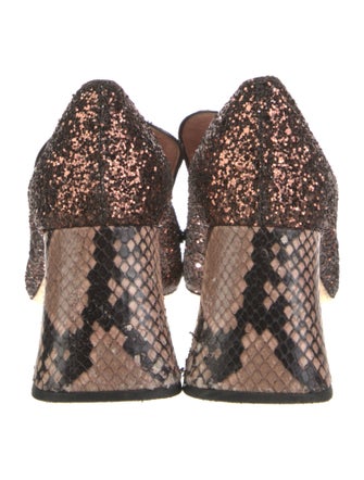 Rochas Glitter Animal Print Loafers