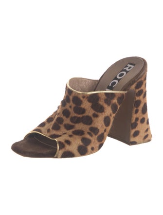 Rochas Ponyhair Animal Print Slides