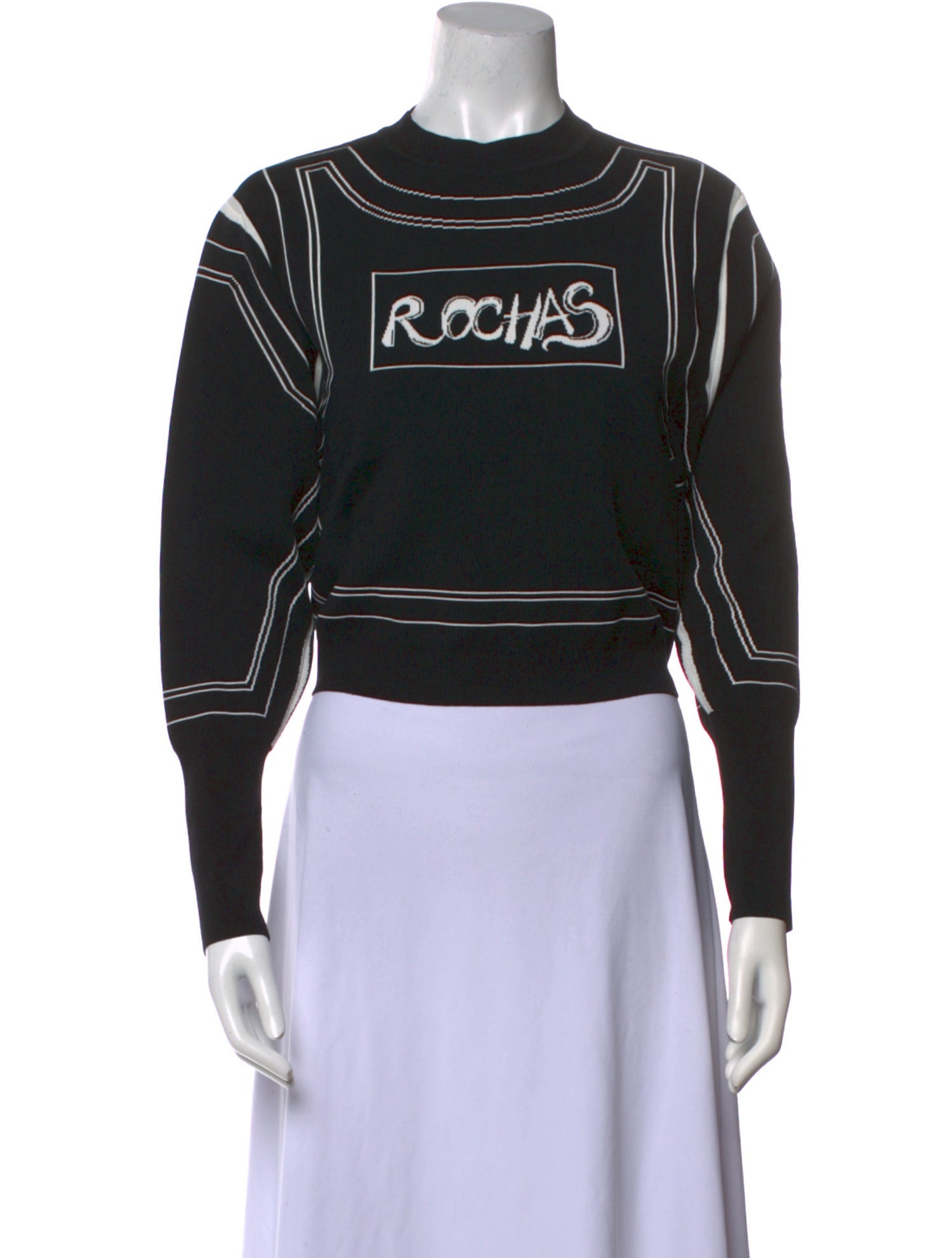 Rochas Graphic Print Crew Neck Sweater