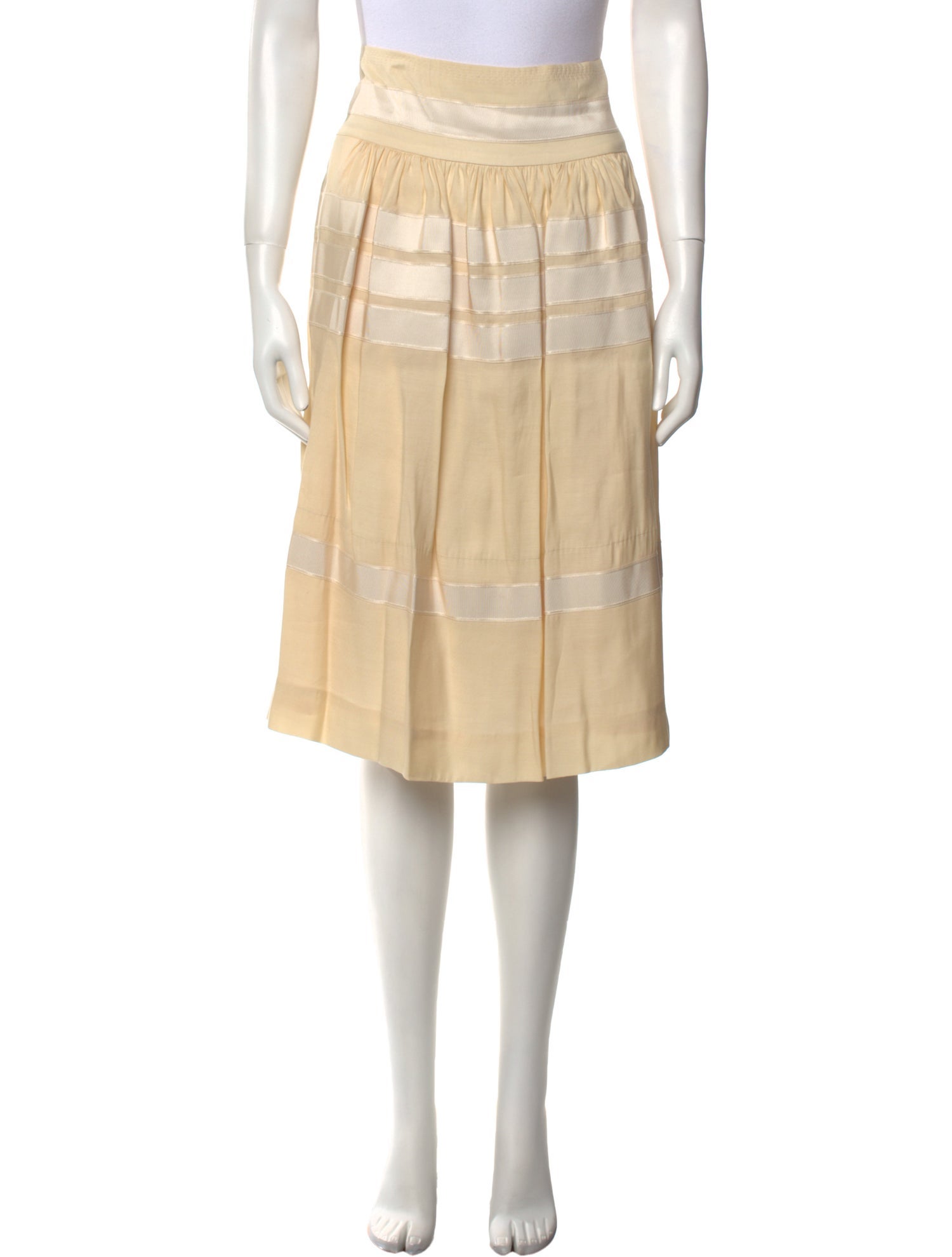 Rochas Pleated Accents Knee-Length Skirt