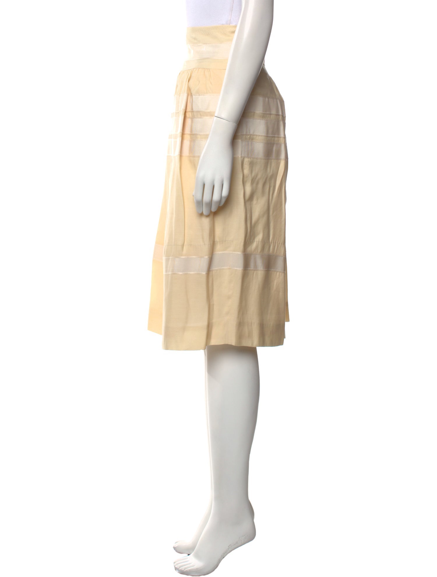 Rochas Pleated Accents Knee-Length Skirt
