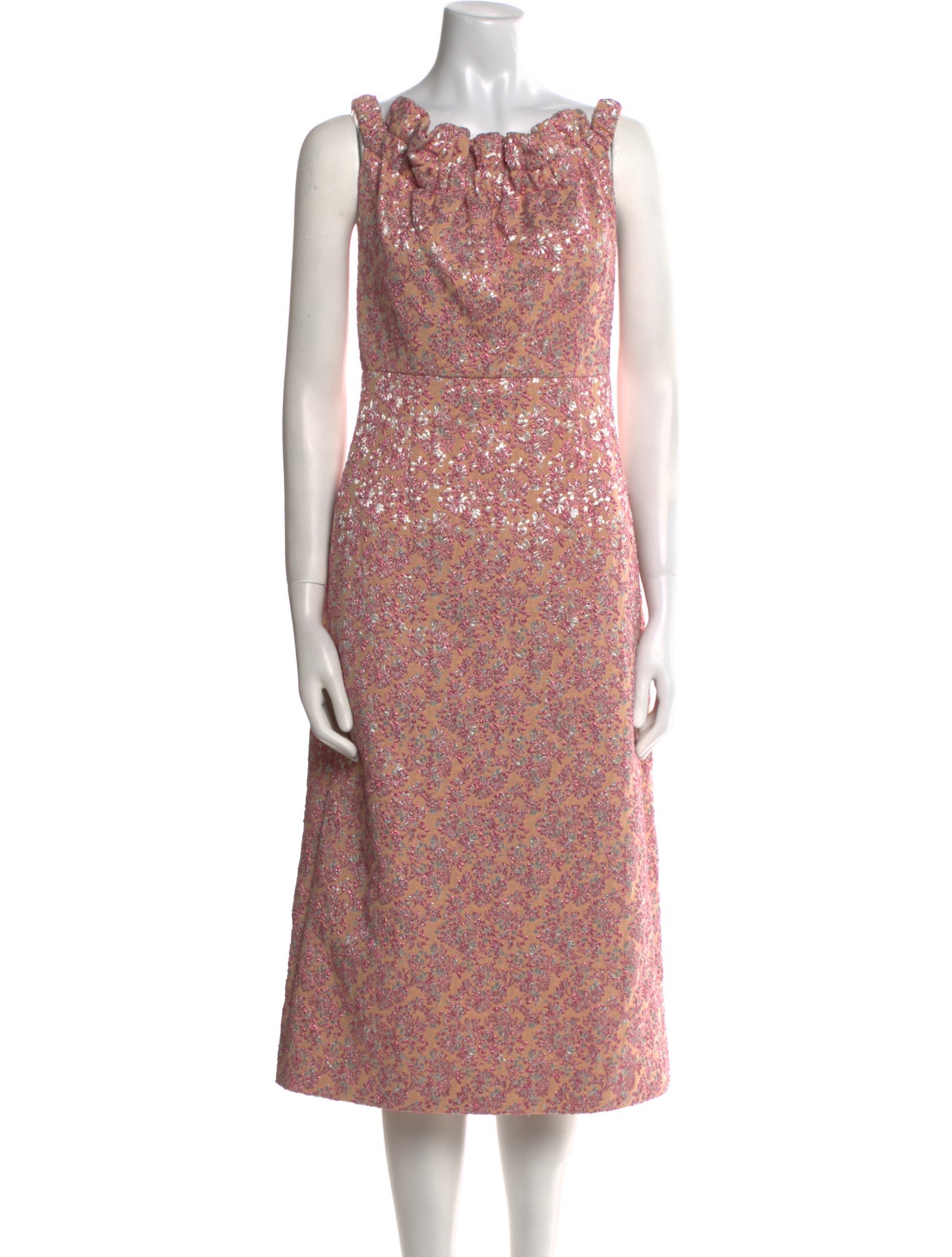 Rochas Floral Print Midi Length Dress