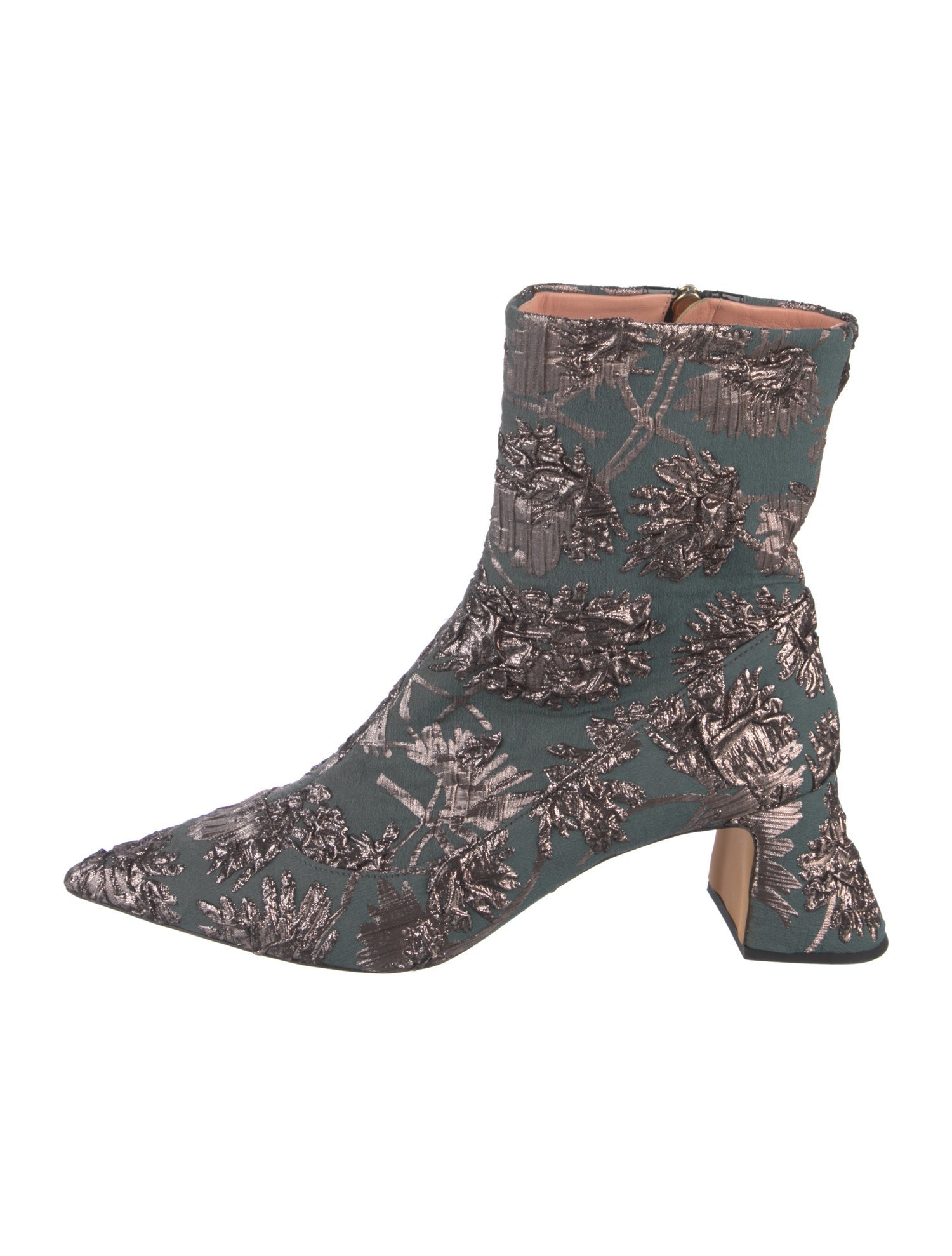 Rochas Printed Embroidered Accent Boots