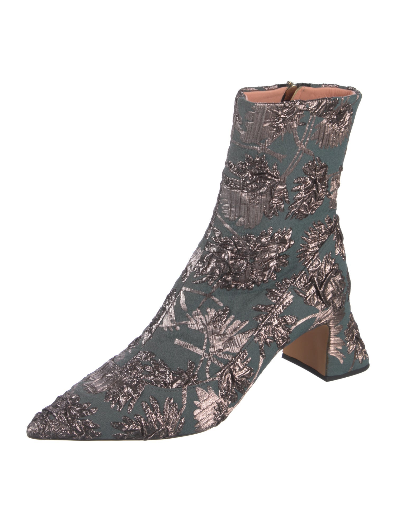 Rochas Printed Embroidered Accent Boots