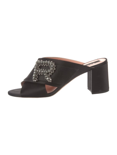 Rochas Satin Crystal Embellishments Slides