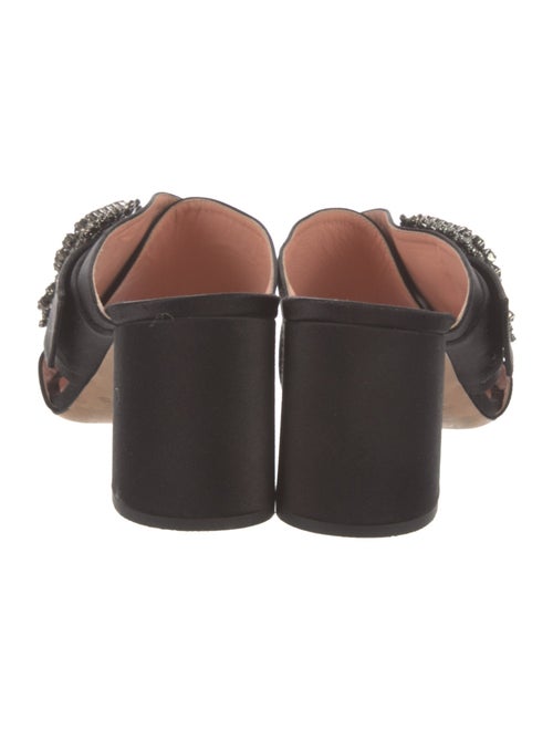 Rochas Satin Crystal Embellishments Slides