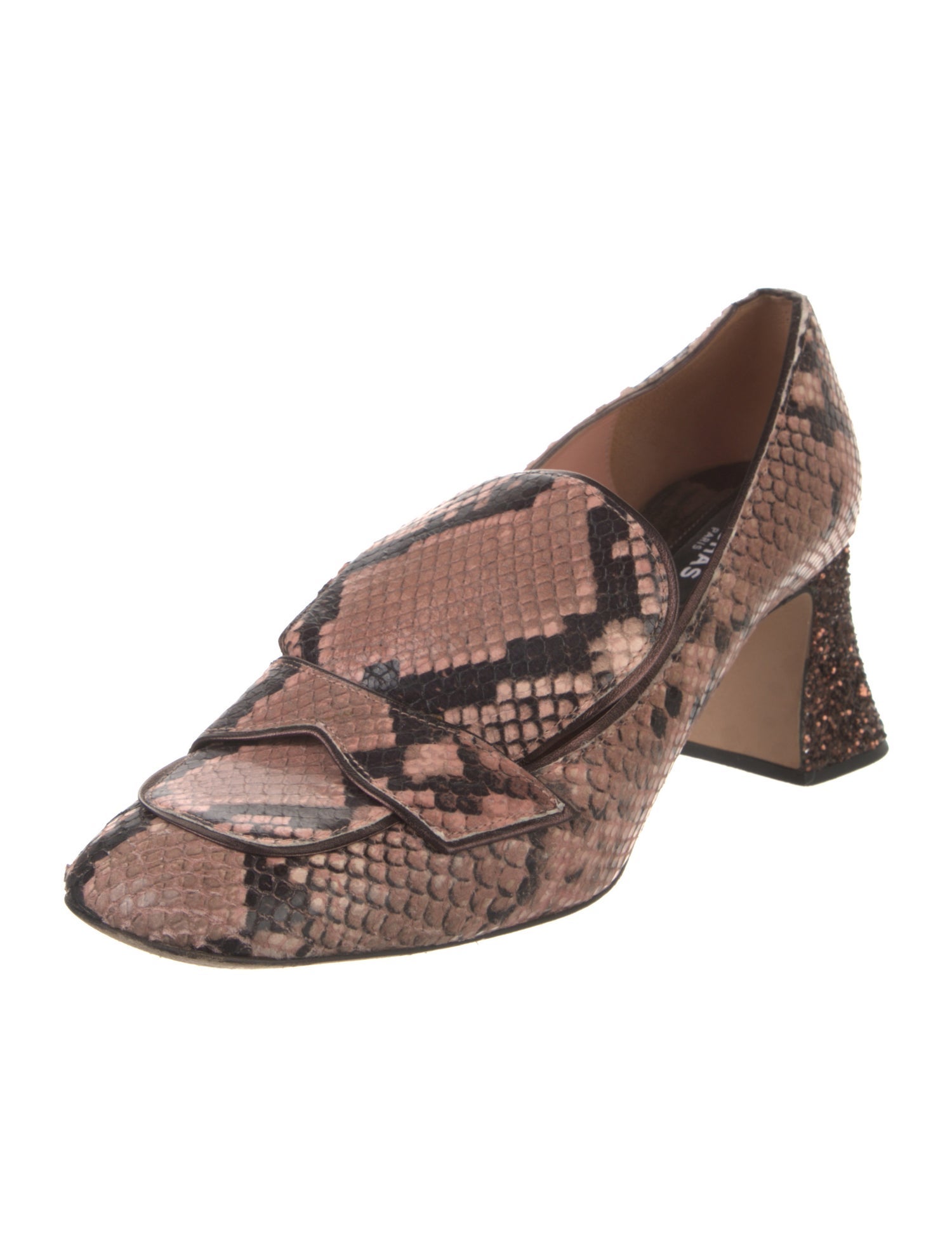Rochas Leather Animal Print Pumps