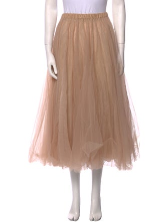 Rochas Mesh Accents Midi Length Skirt