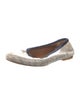 Rochas Embossed Leather Animal Print Ballet Flats