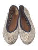 Rochas Embossed Leather Animal Print Ballet Flats