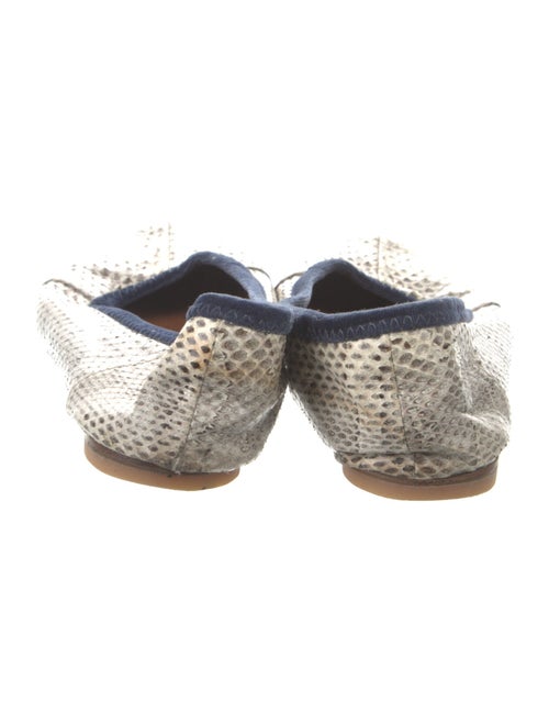 Rochas Embossed Leather Animal Print Ballet Flats