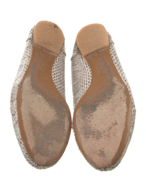 Rochas Embossed Leather Animal Print Ballet Flats