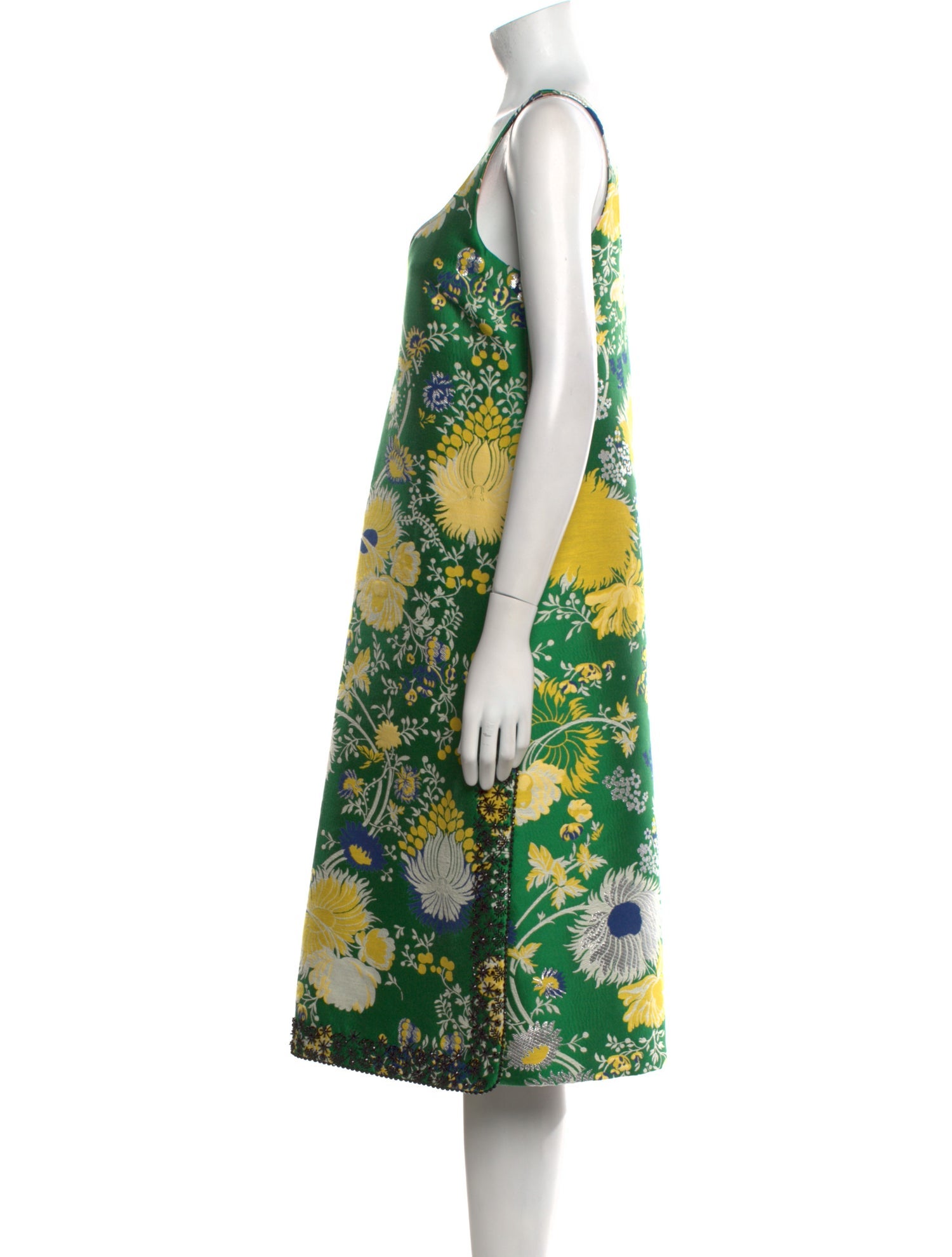 Rochas Floral Print Midi Length Dress