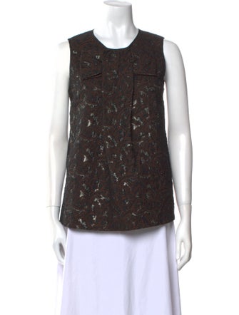 Rochas Crew Neck Sleeveless Top