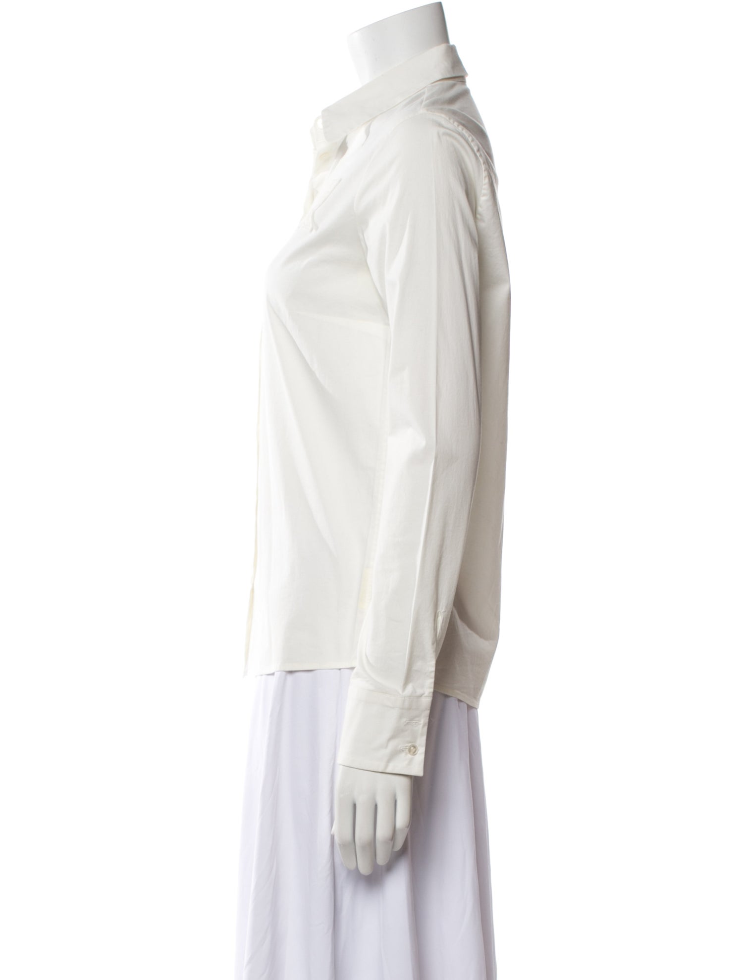 Rochas Long Sleeve Button-Up Top