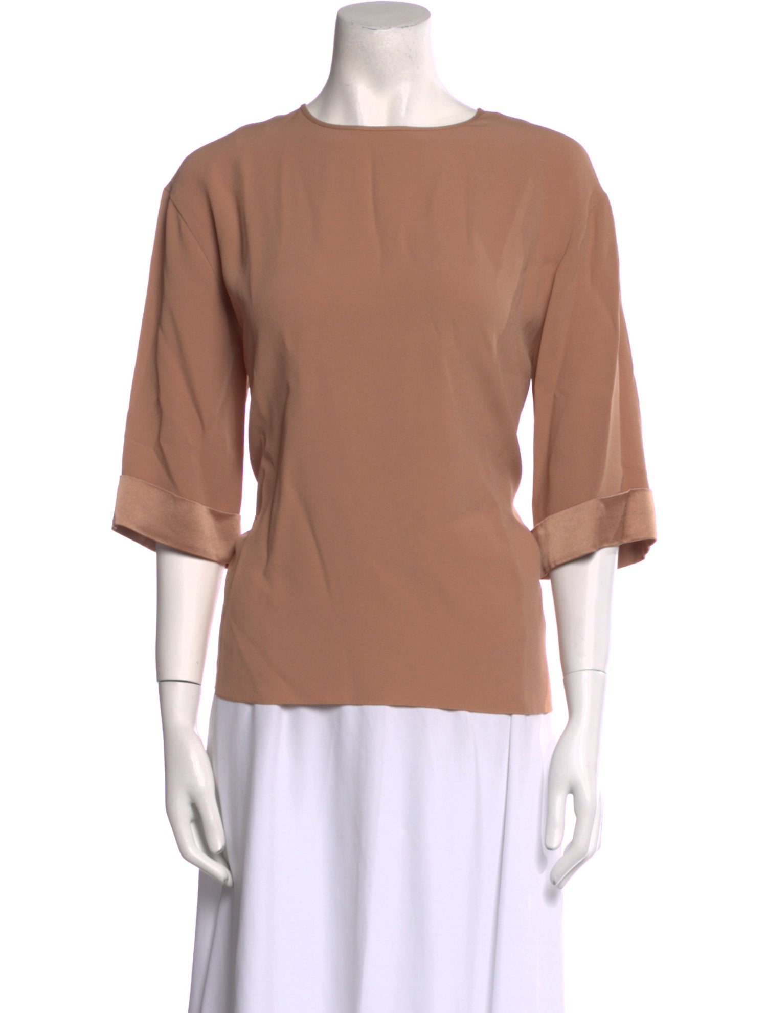 Rochas Scoop Neck Three-Quarter Sleeve Blouse