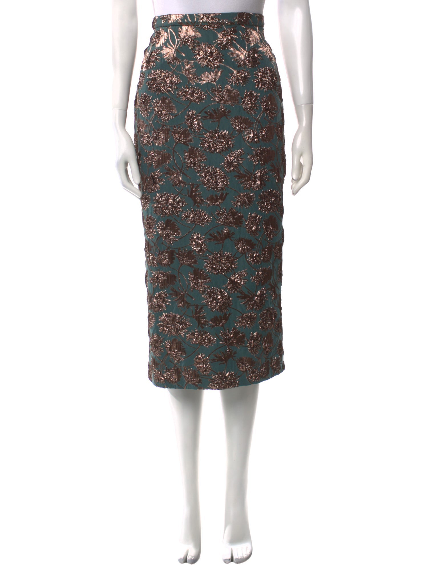 Rochas Floral Print Midi Length Skirt