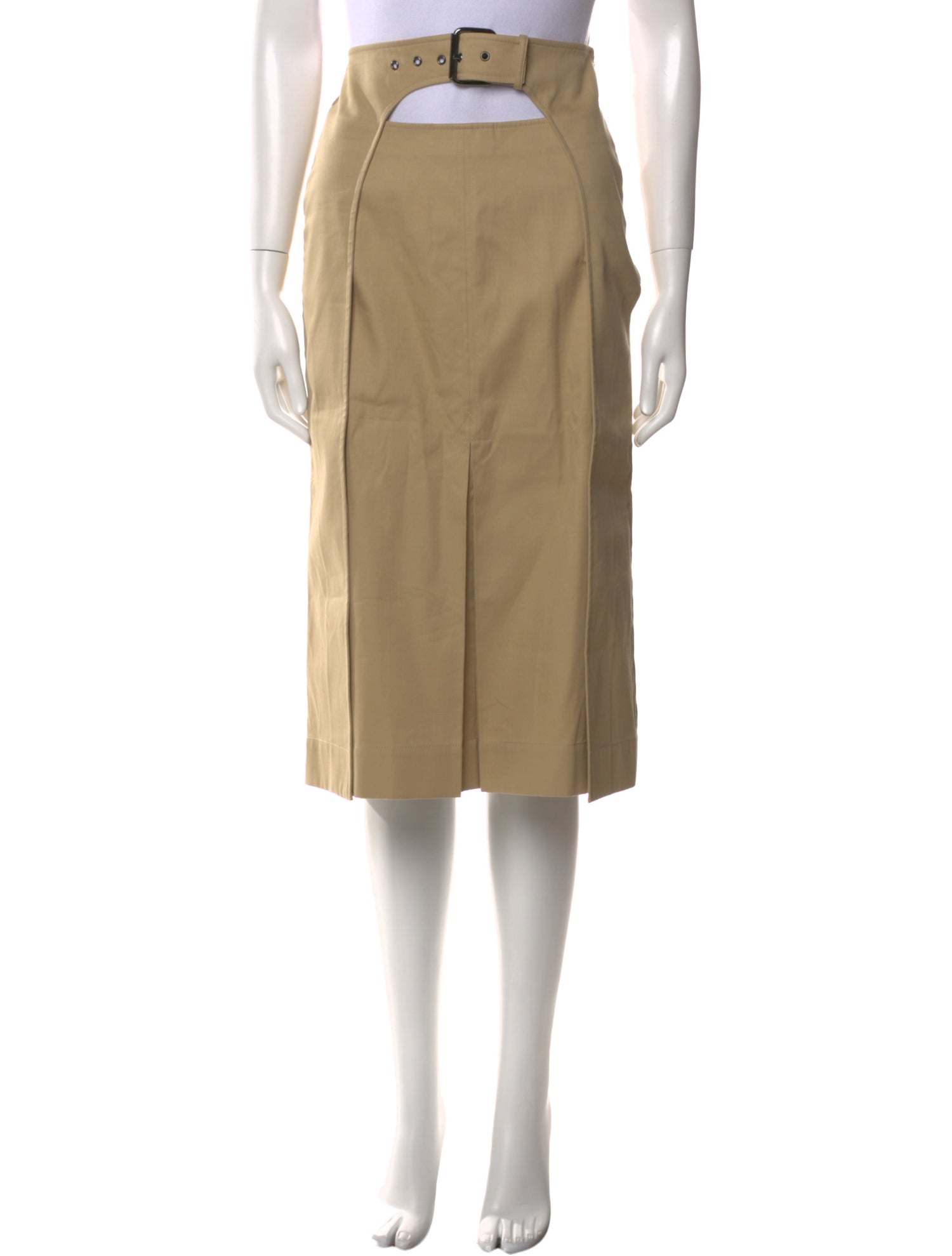 Rochas Cutout Accent Knee-Length Skirt