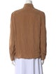 Rochas Silk Long Sleeve Button-Up Top