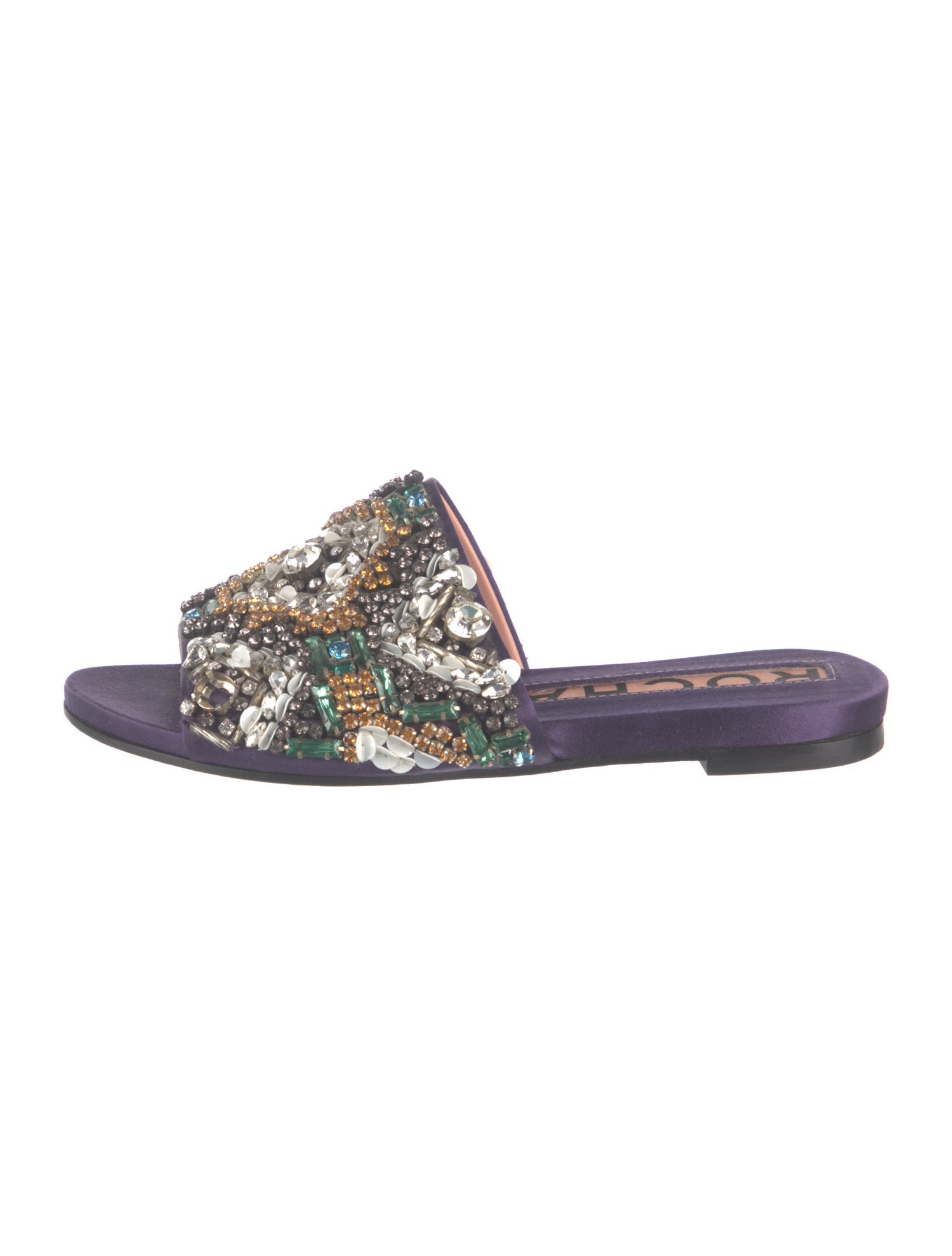 Rochas Satin Patterned Slides