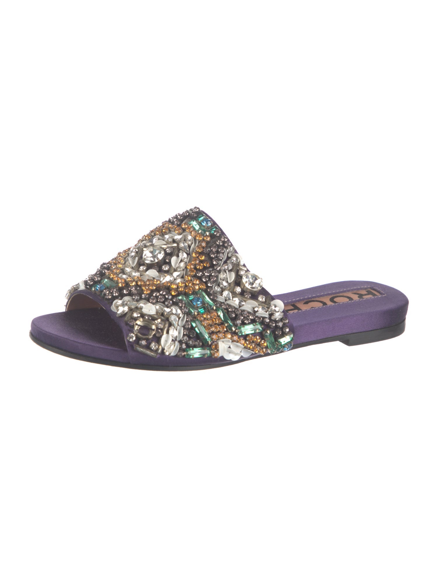 Rochas Satin Patterned Slides