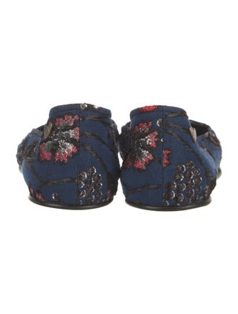 Rochas Floral Print Embroidered Accent Ballet Flats