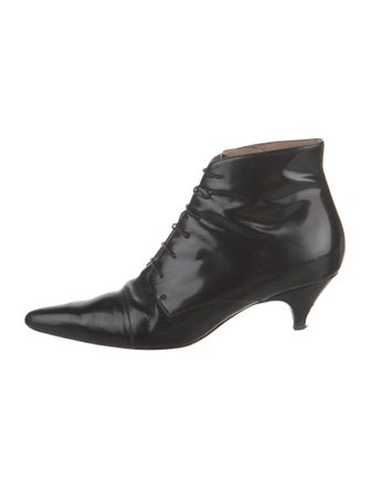 Rochas Leather Lace-Up Boots