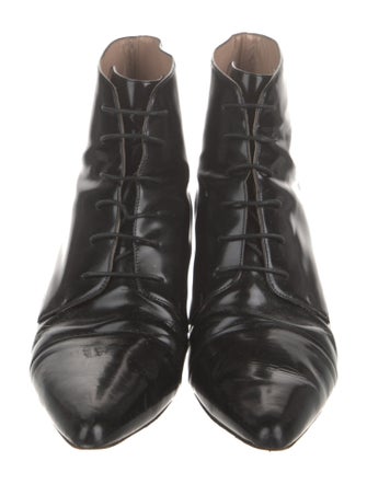Rochas Leather Lace-Up Boots