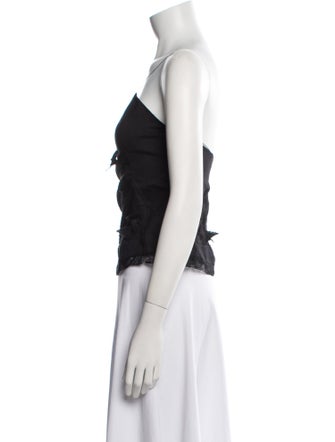 Rochas Scoop Neck Sleeveless Crop Top