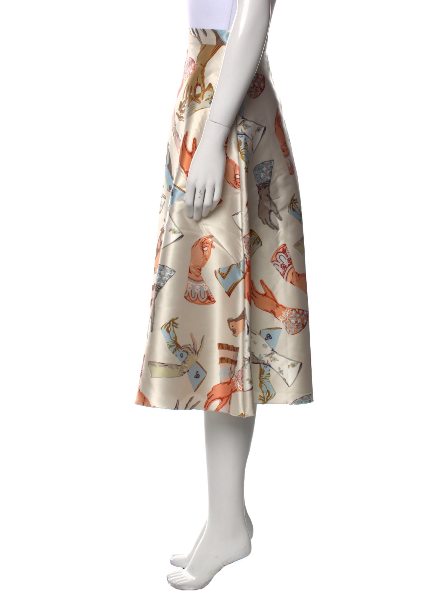 Rochas Printed Midi Length Skirt w/ Tags