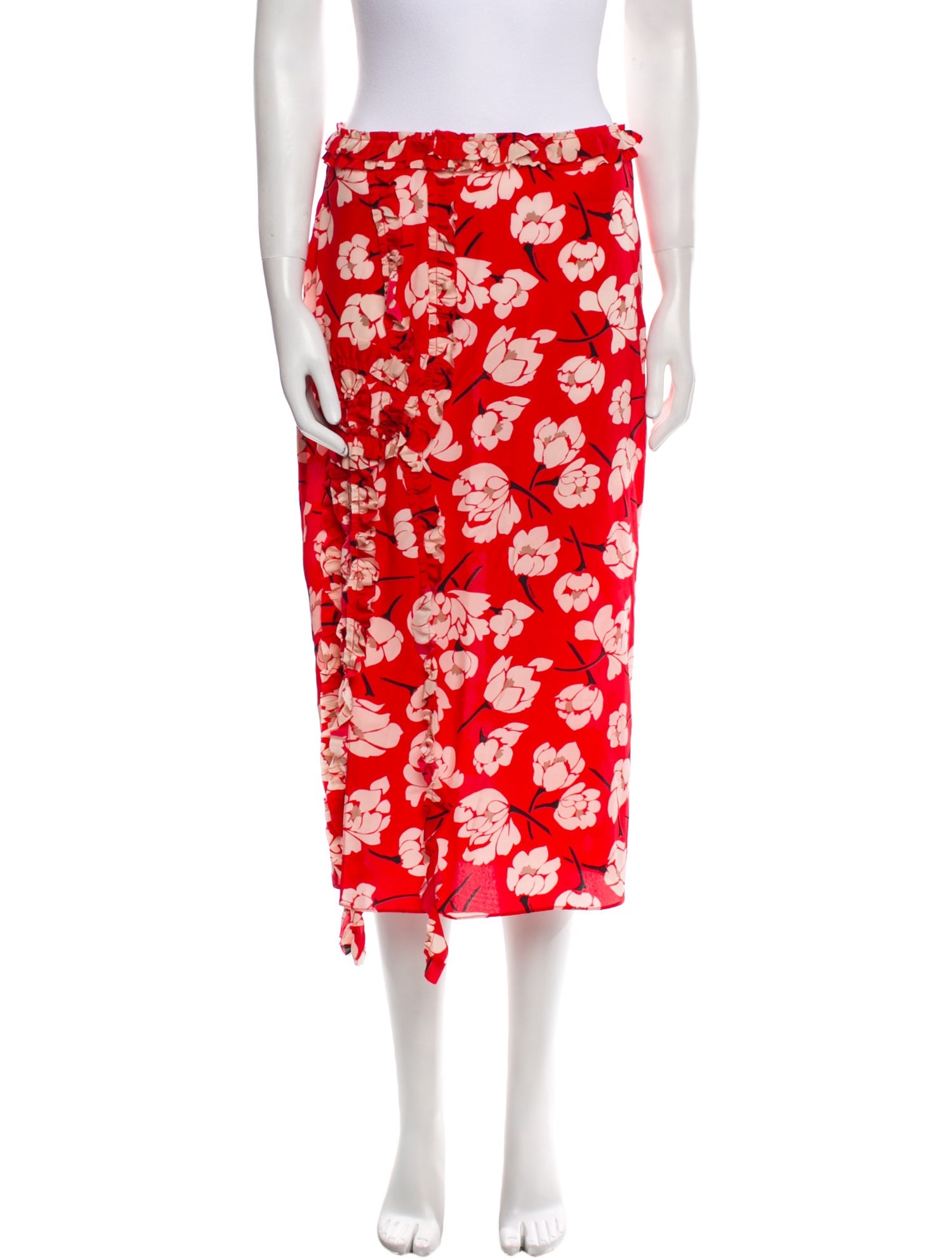 Rochas Silk Midi Length Skirt