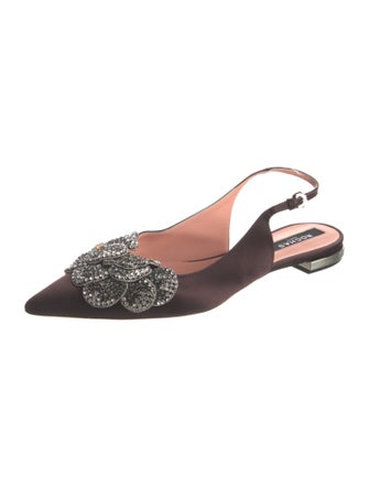 Rochas Satin Slingback Flats