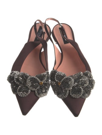 Rochas Satin Slingback Flats
