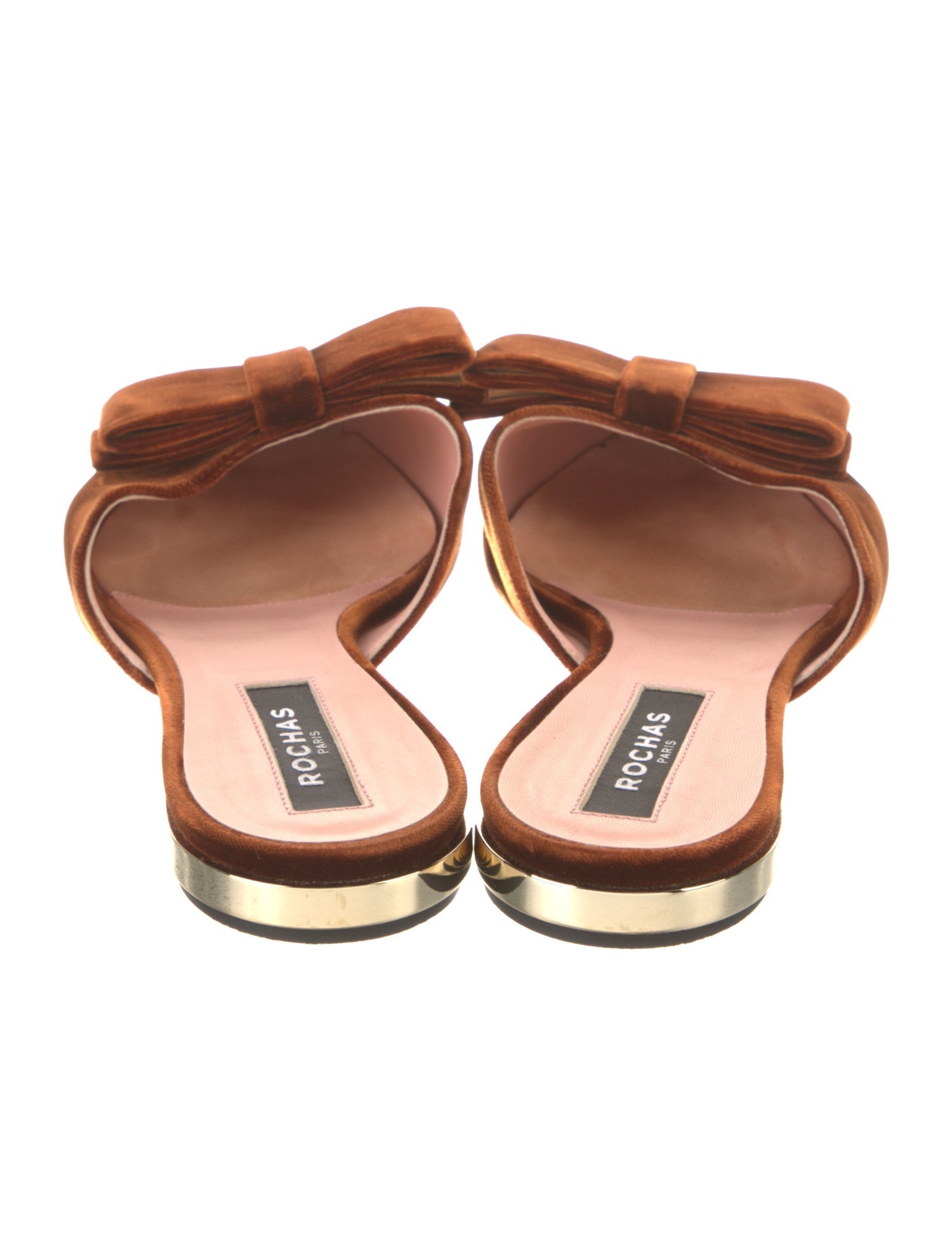 Rochas Velvet Bow Accents Mules