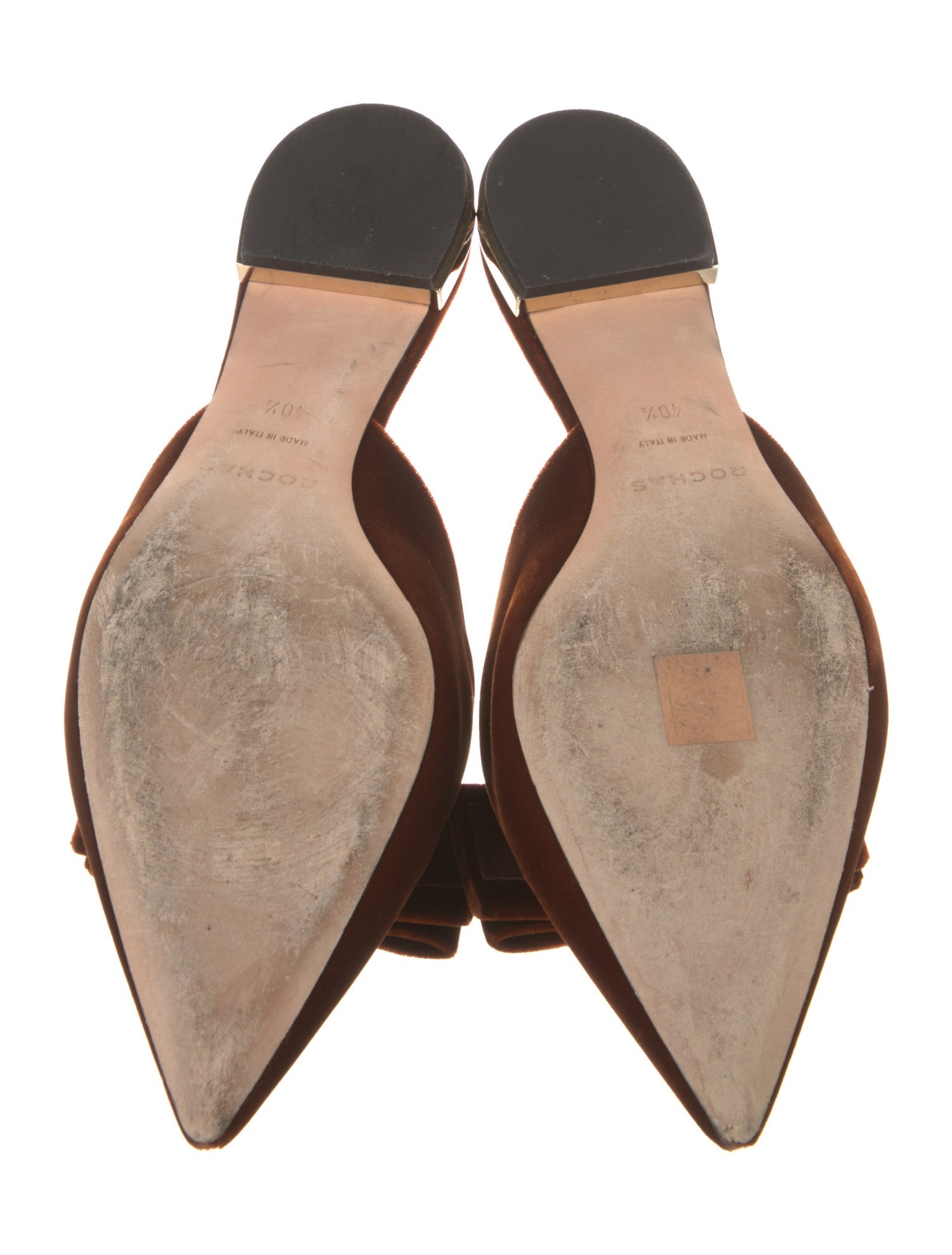 Rochas Velvet Bow Accents Mules