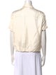 Rochas Silk Short Sleeve Button-Up Top