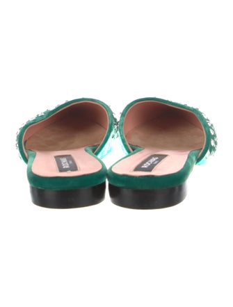 Rochas Velvet Crystal Embellishments Mules