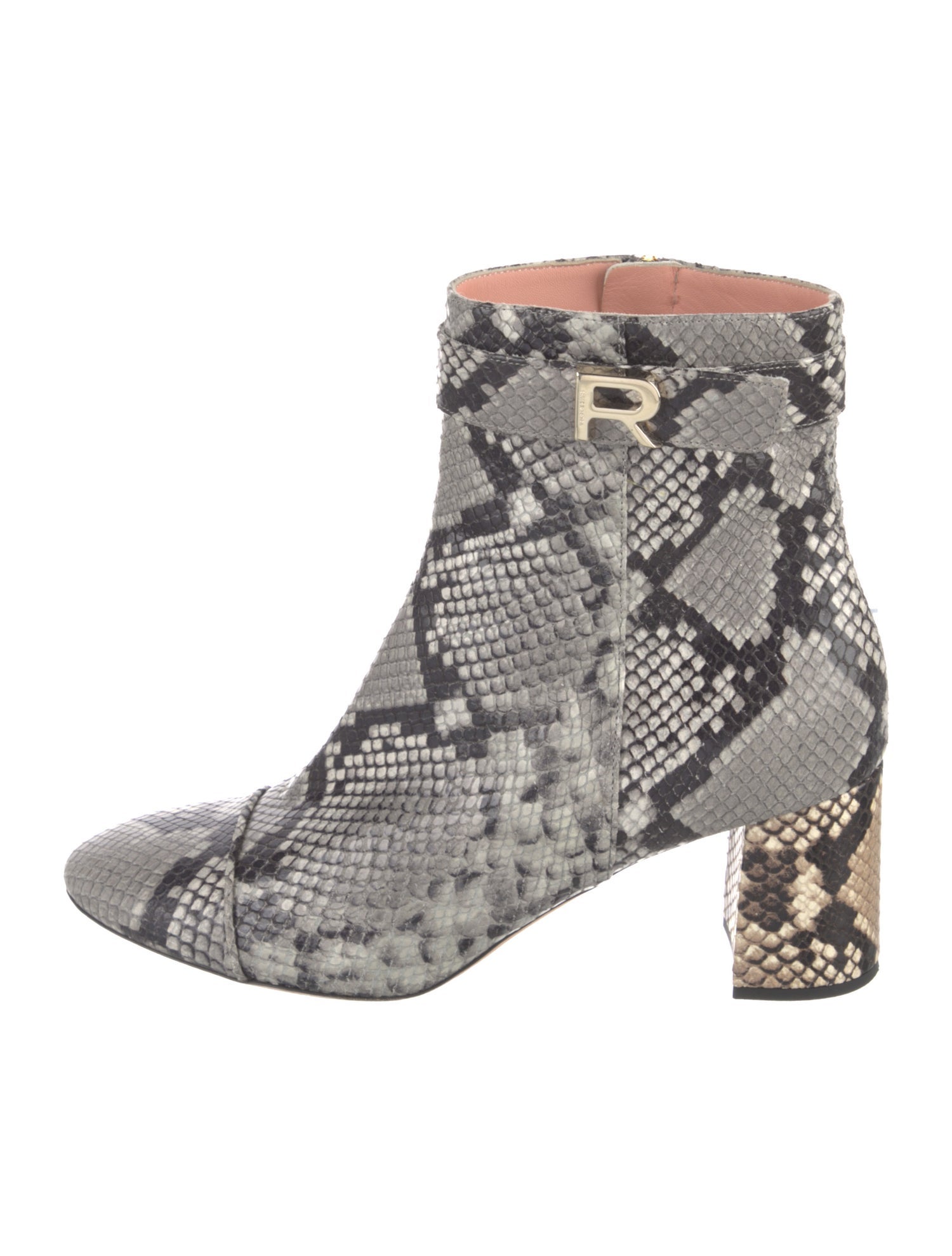 Rochas Snakeskin Animal Print Boots