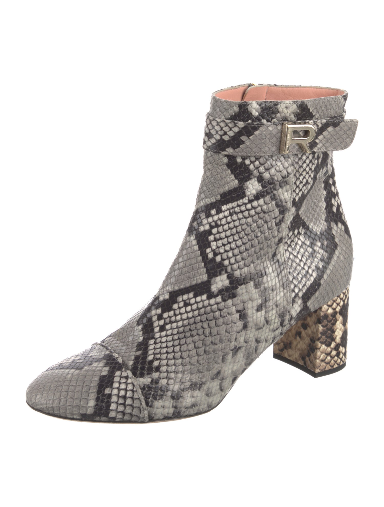 Rochas Snakeskin Animal Print Boots