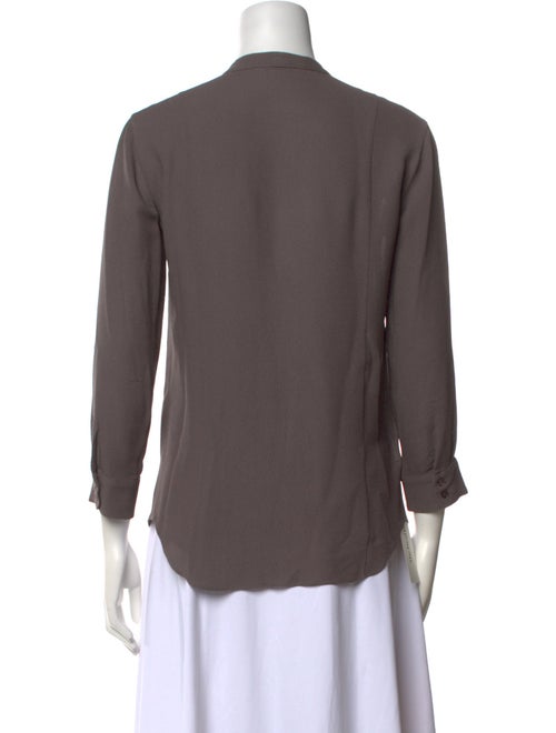 Rochas Silk Tie Neck Button-Up Top