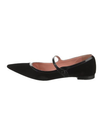 Rochas Velvet Mary Jane Flats