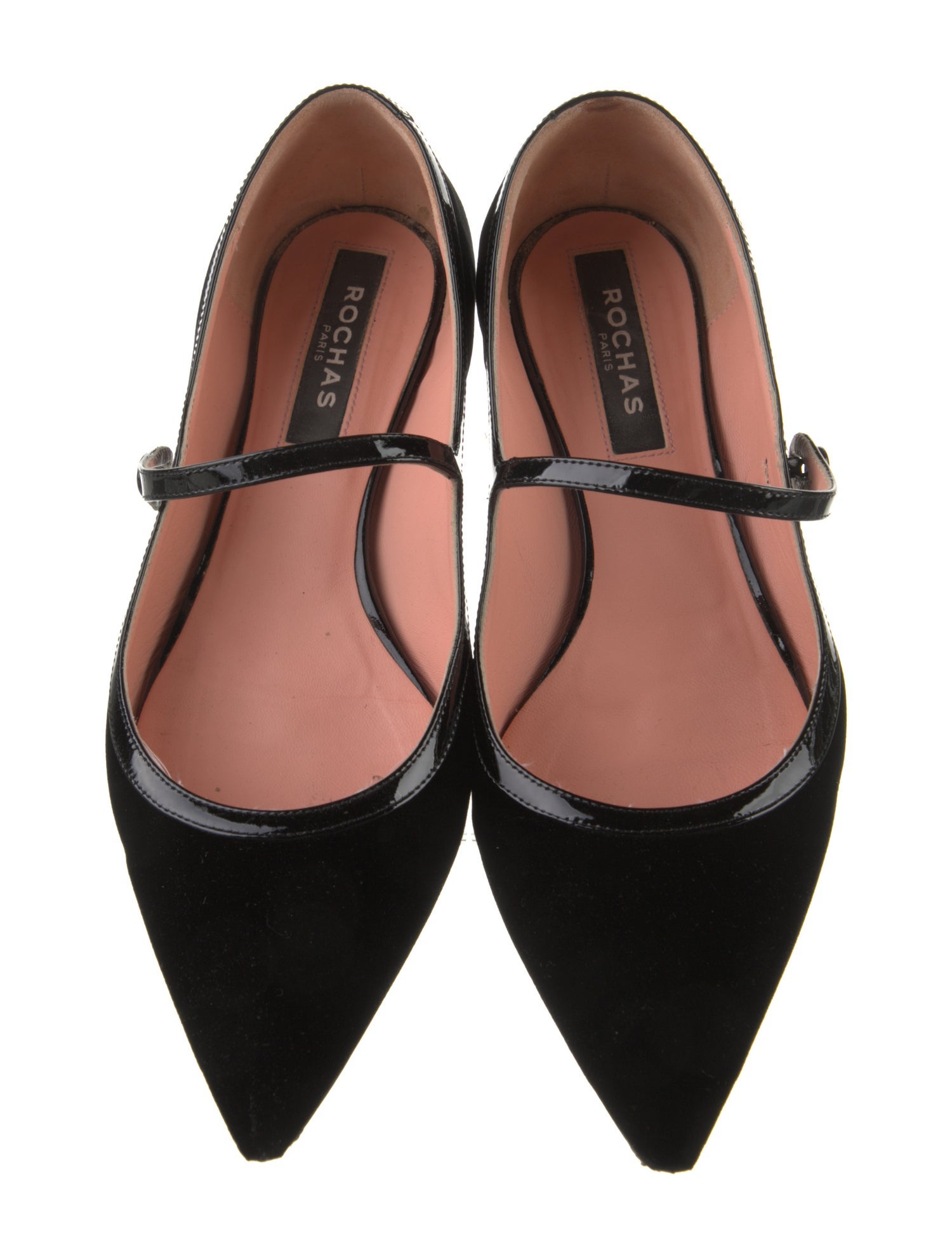 Rochas Velvet Mary Jane Flats