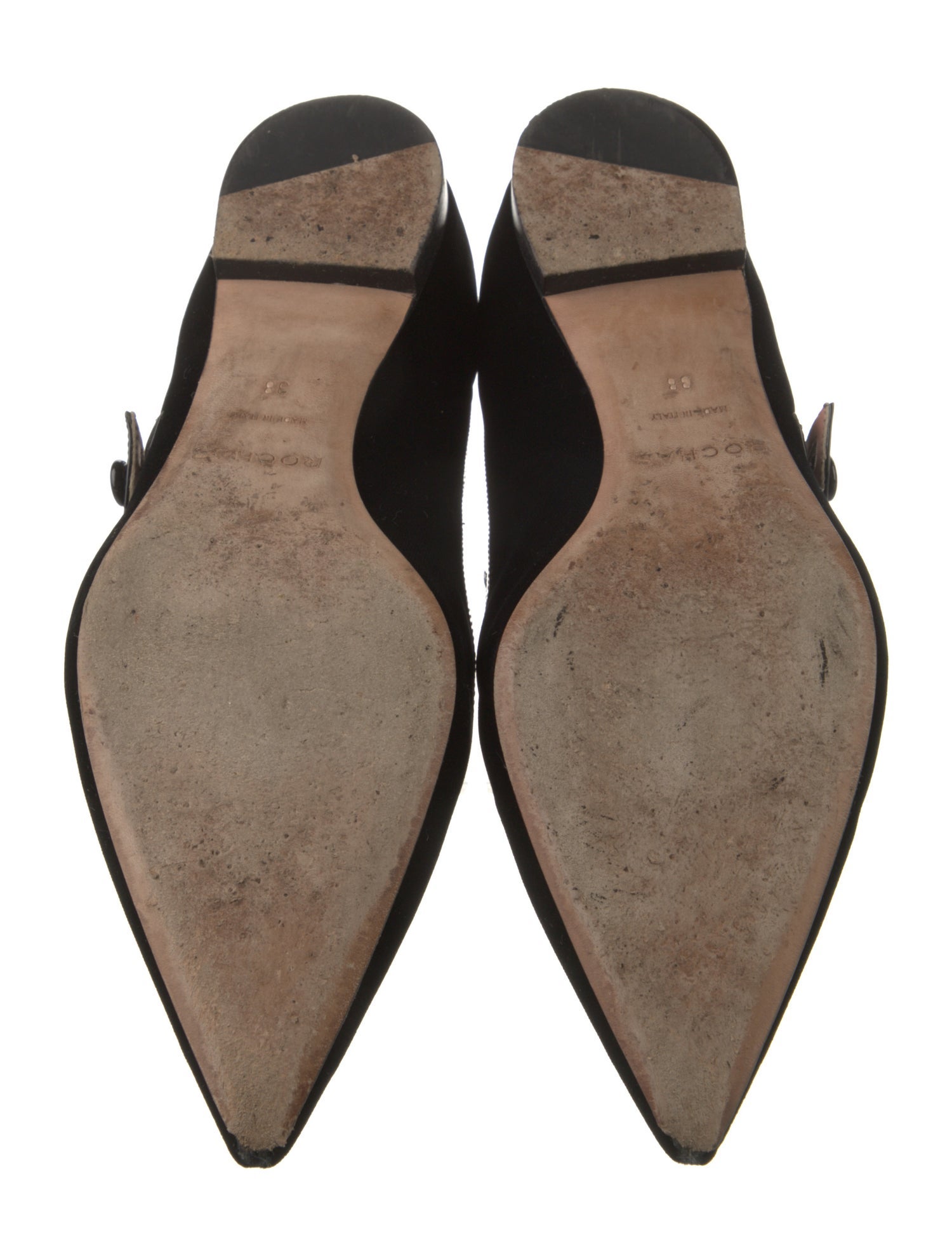 Rochas Velvet Mary Jane Flats