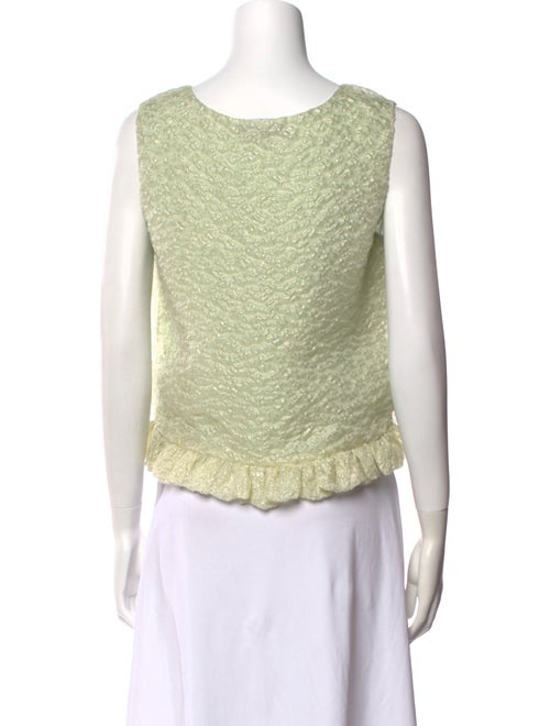 Rochas Scoop Neck Sleeveless Crop Top