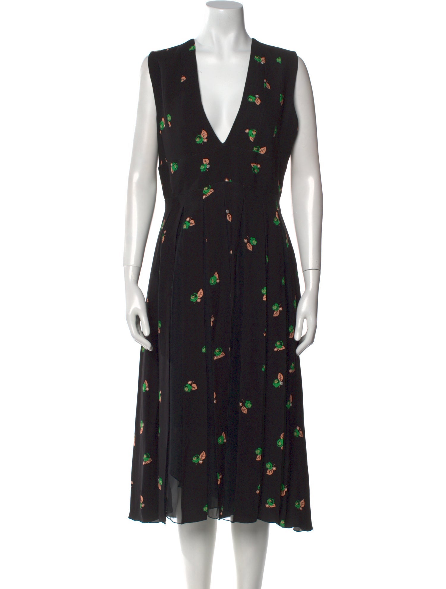 Rochas Floral Print Midi Length Dress