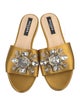 Rochas Satin Crystal Embellishments Slides