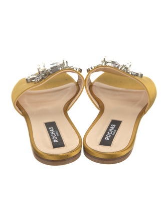 Rochas Satin Crystal Embellishments Slides