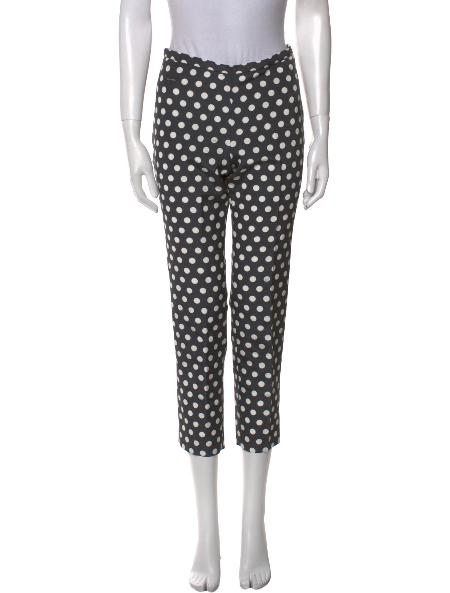 Rochas Polka Dot Print Straight Leg Pants