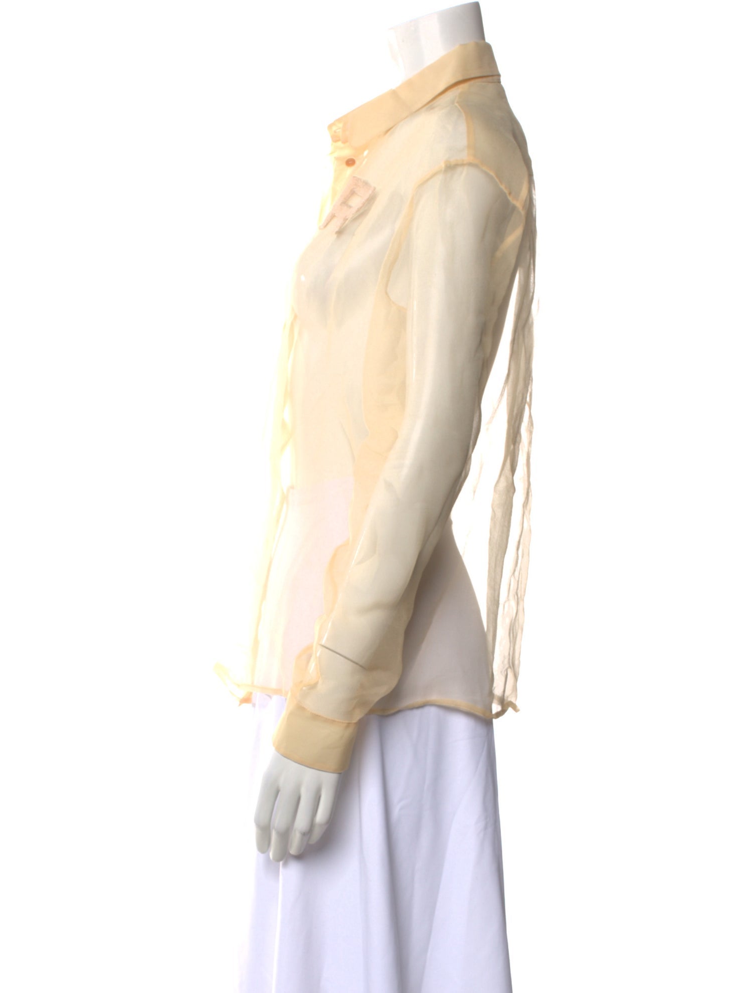 Rochas Long Sleeve Button-Up Top